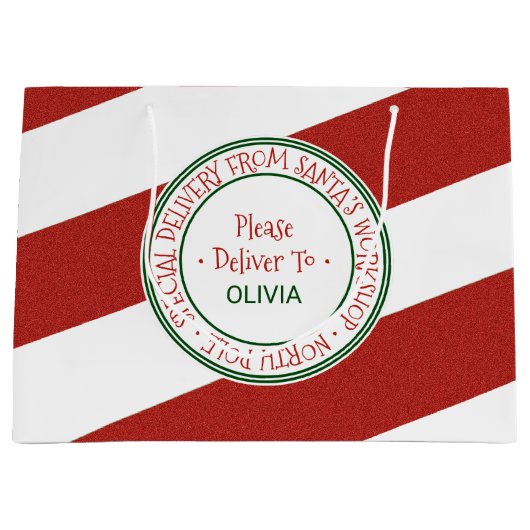 Kerstmis in de kerstwinkel groot cadeauzakje (Voorkant)