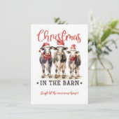 Kerstmis in de Koe Schuur Kaart (Staand voorkant)