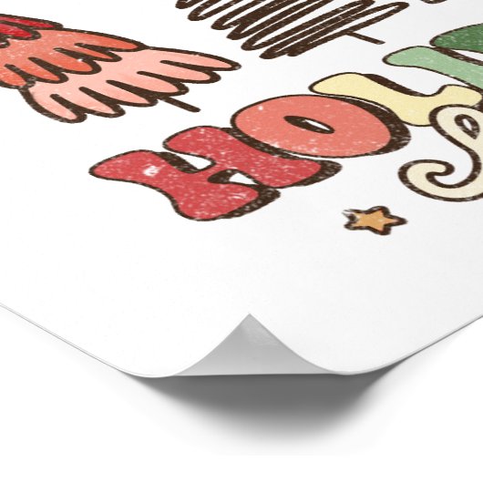 Kerstmis in de kronendronkdag poster (Hoek)