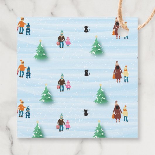 Kerstmis in de Labels van de Town Favor Gift (Achterkant)