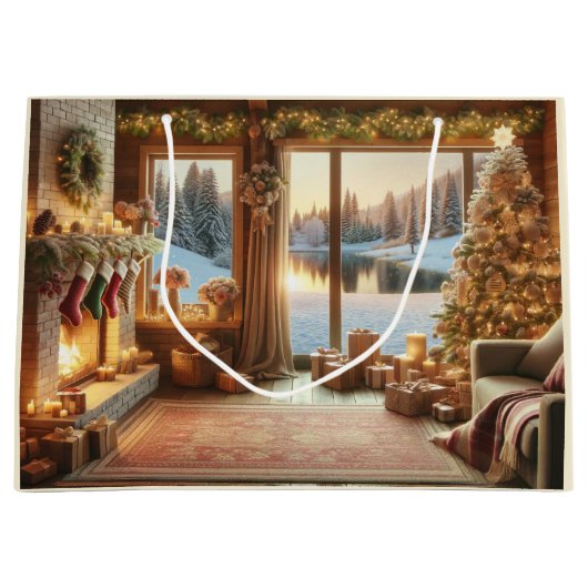 Kerstmis in de Lake Gift Bag Groot Cadeauzakje (Voorkant)