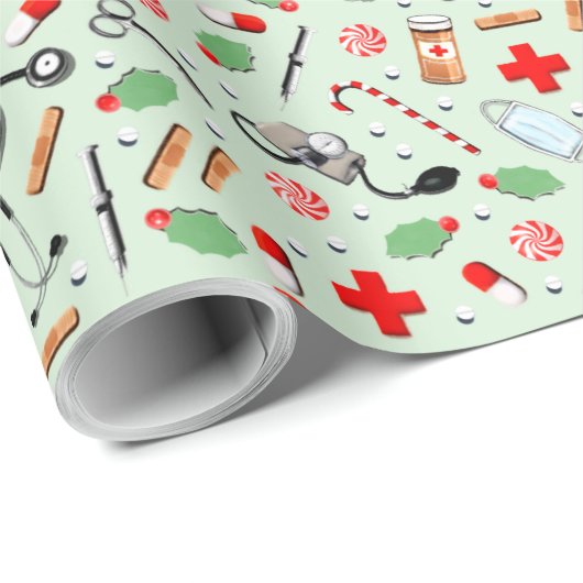 Kerstmis in de medische wereld cadeaupapier (Rol Hoek)