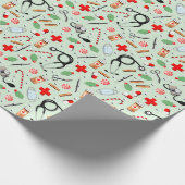 Kerstmis in de medische wereld cadeaupapier (Hoek)