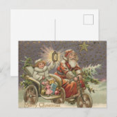 Kerstmis in de  motorfiets briefkaart (Voorkant / Achterkant)