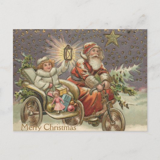 Kerstmis in de  motorfiets briefkaart (Voorkant)
