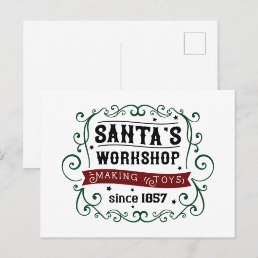 Kerstmis in de Noordpool Feestdagenkaart (Voorkant / Achterkant)