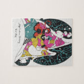 Kerstmis in de oude stijl, fantasierijke mensen in legpuzzel (Horizontaal)