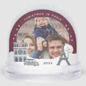 Kerstmis in de Parijse keepaardfoto Sneeuwbol (Achterkant)