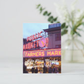 Kerstmis in de Pike Place Market Seattle Feestdagenkaart (Staand voorkant)