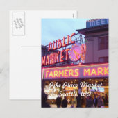 Kerstmis in de Pike Place Market Seattle Feestdagenkaart (Voorkant / Achterkant)