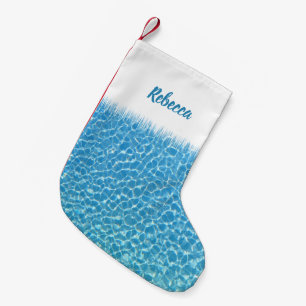 Kerstmis in de pool, Poolzijblauw water Kleine Kerstsok