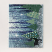 Kerstmis in de puzzel van het bosontwerp legpuzzel (Verticaal)