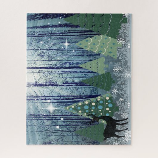 Kerstmis in de puzzel van het bosontwerp legpuzzel (Verticaal)