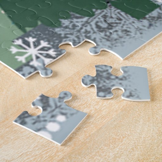 Kerstmis in de puzzel van het bosontwerp legpuzzel (Zijkant)
