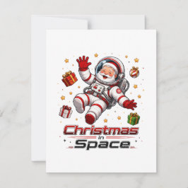 Kerstmis in de ruimte Kerstman Astronaut Liefdevol Notitiekaartje