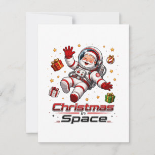 Kerstmis in de ruimte Kerstman Astronaut Liefdevol Notitiekaartje