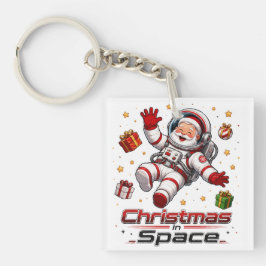 Kerstmis in de ruimte Kerstman Astronaut Schattig Sleutelhanger