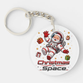 Kerstmis in de ruimte Kerstman Astronaut Schattig Sleutelhanger