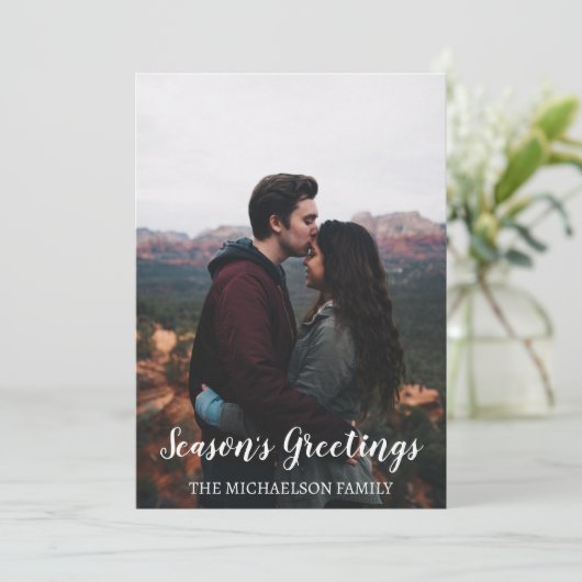 Kerstmis in de schilderachtig Berg Seizoenen Feestdagenkaart (Staand voorkant)