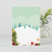 Kerstmis in de sneeuw feestdagenkaart (Staand voorkant)
