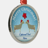 Kerstmis in de sneeuw van de melkgeit van Toggenbu Metalen Ornament (Rechts)