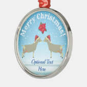 Kerstmis in de sneeuw van de melkgeit van Toggenbu Metalen Ornament (Links)