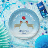 Kerstmis in de sneeuw van de melkgeit van Toggenbu Papieren Bordje (Feest)