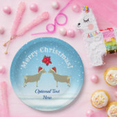 Kerstmis in de sneeuw van de melkgeit van Toggenbu Papieren Bordje (Feest)