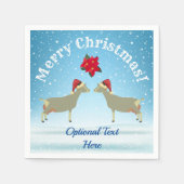 Kerstmis in de sneeuw van de melkgeit van Toggenbu Servet (Voorkant)