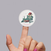 Kerstmis in de staat New York Persoonlijke Feestda Ronde Sticker