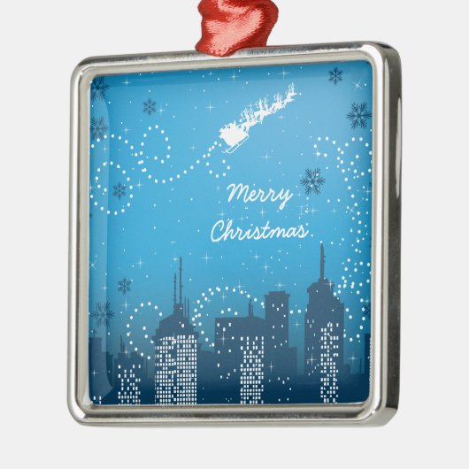 Kerstmis in de stad aangepaste ornament (Links)