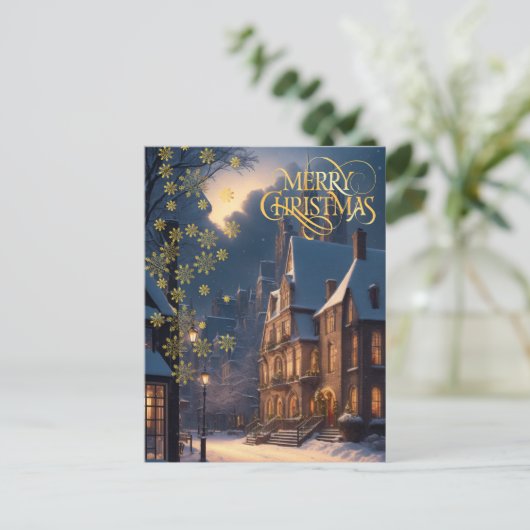 Kerstmis in de stad. briefkaart (Staand voorkant)