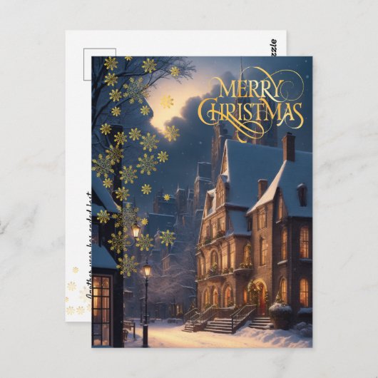 Kerstmis in de stad. briefkaart (Voorkant / Achterkant)