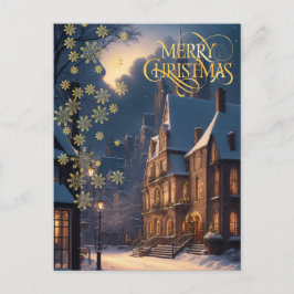 Kerstmis in de stad. briefkaart