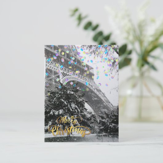 Kerstmis in de stad. briefkaart (Staand voorkant)