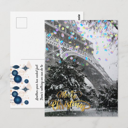 Kerstmis in de stad. briefkaart (Voorkant / Achterkant)