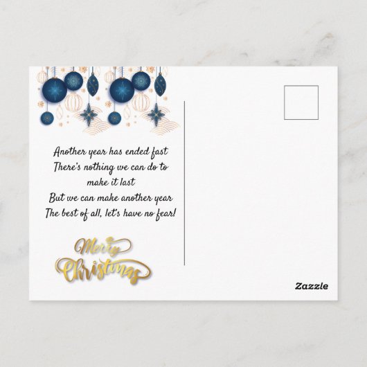 Kerstmis in de stad. briefkaart (Achterkant)