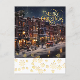 Kerstmis in de stad. briefkaart