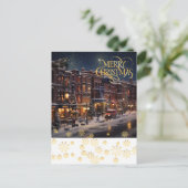 Kerstmis in de stad. briefkaart (Staand voorkant)