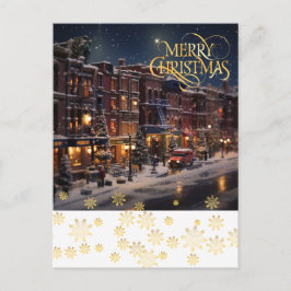 Kerstmis in de stad. briefkaart