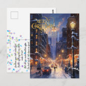 Kerstmis in de stad. briefkaart (Voorkant / Achterkant)