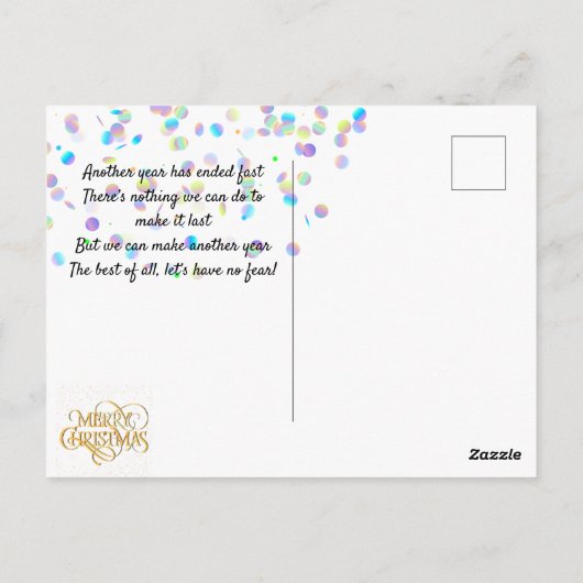 Kerstmis in de stad. briefkaart (Achterkant)