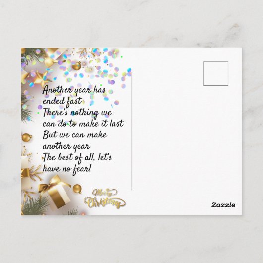 Kerstmis in de stad briefkaart (Achterkant)