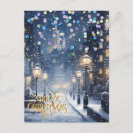 Kerstmis in de stad. briefkaart