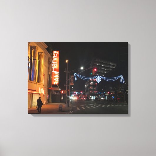 Kerstmis in de stad Brooklyn New York Foto Canvas Afdruk (Voorkant)
