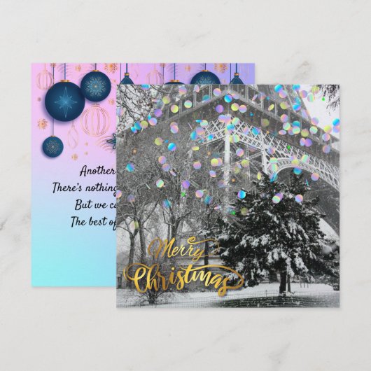 Kerstmis in de stad. Flat Card (Voorkant / Achterkant)