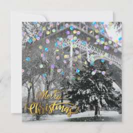 Kerstmis in de stad. Flat Card