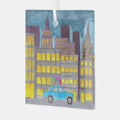 Kerstmis in de stad  glas ornament (Voorkant links)