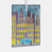 Kerstmis in de stad  glas ornament (Voorkant Rechts)