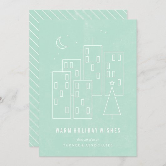 Kerstmis in de Stad Kerstkaart - Mint (Voorkant / Achterkant)